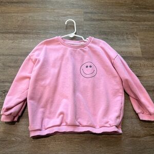 Indy and Pippa Pink Smiley Face Sweatshirt